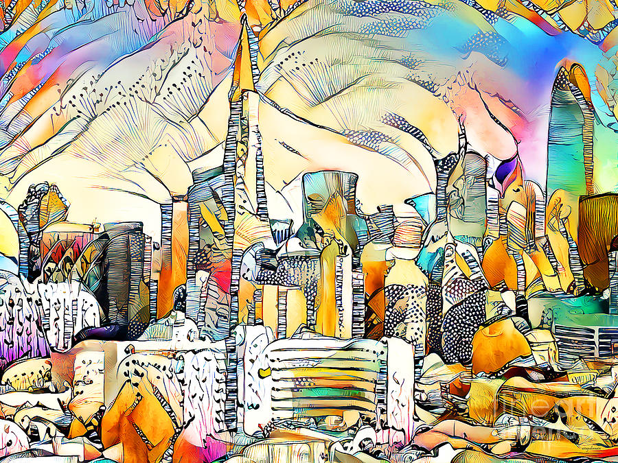 San Francisco Photograph - San Francisco Skyline in Surreal Abstract 20210114 by Wingsdomain Art and Photography