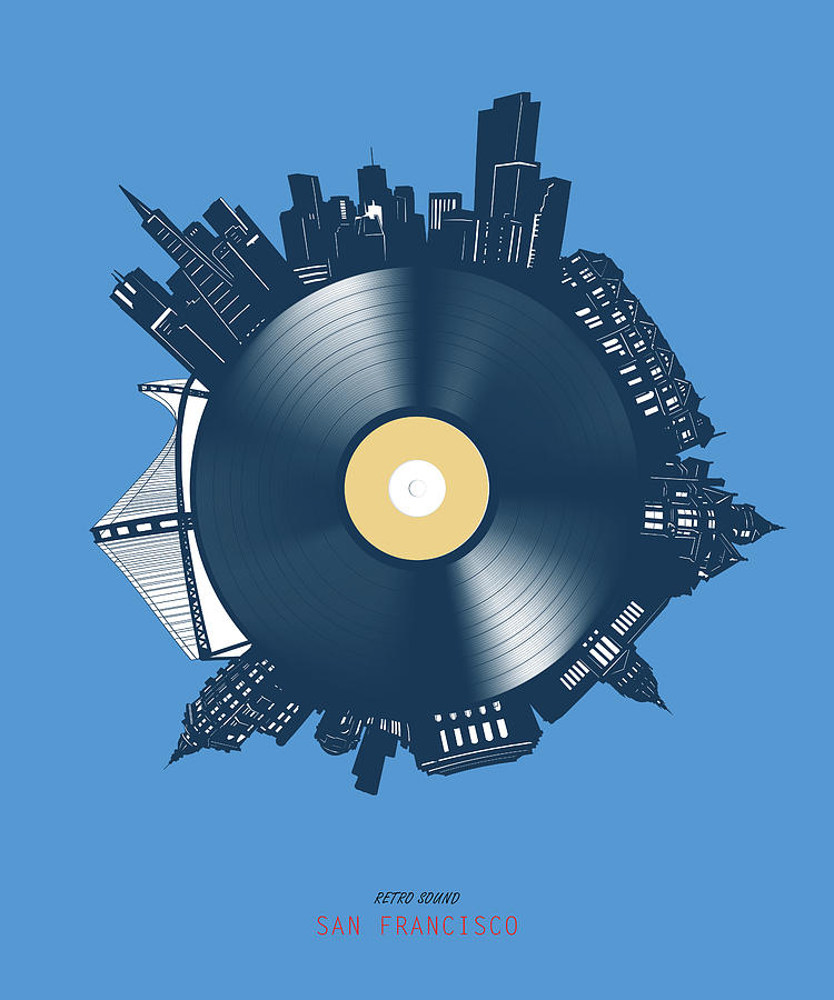 San Francisco Skyline Vinyl 3 Digital Art