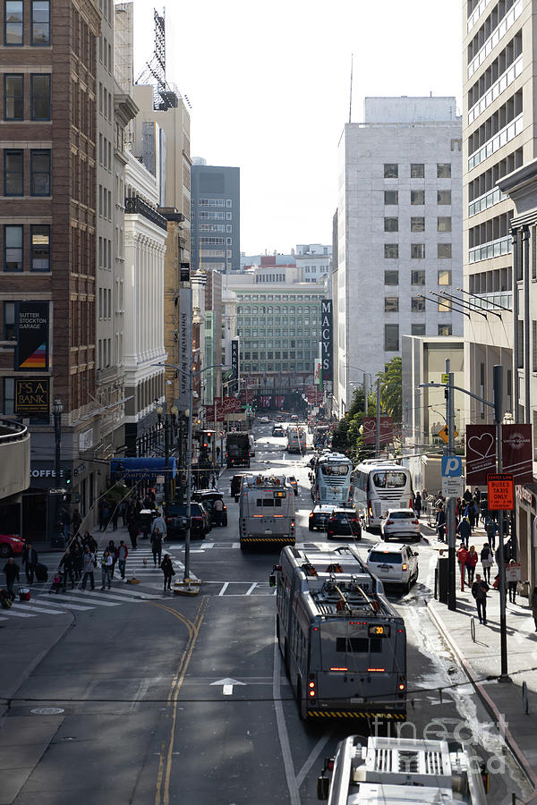 San Francisco Stockton Street From Atop The Stockton Street Tunnel R1676 Photograph by Wingsdomain Art and Photography