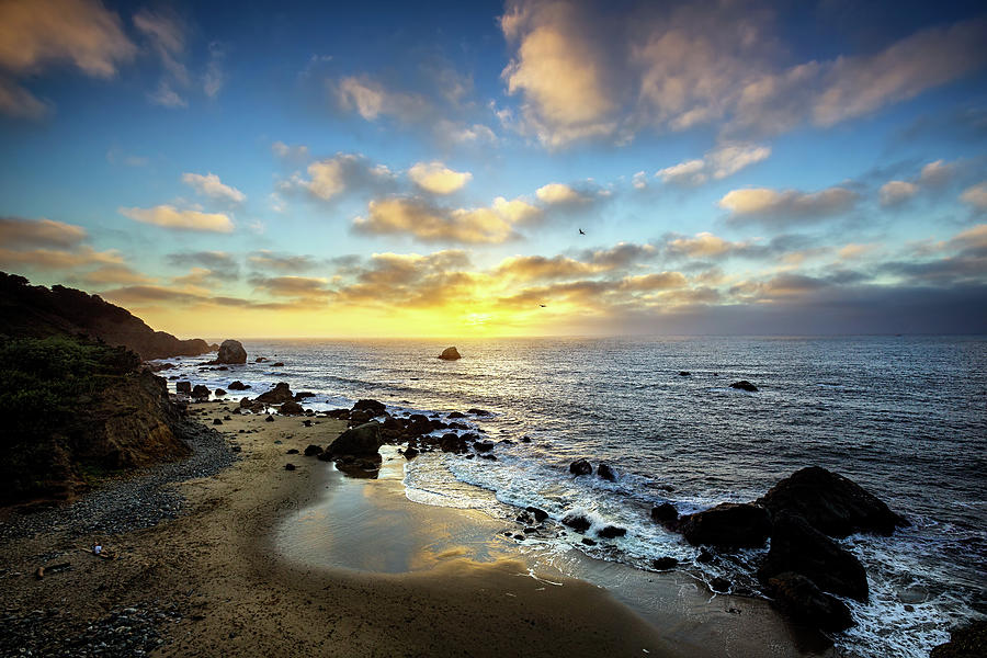 San Francisco Sunset At Mile Rock Beach Photograph