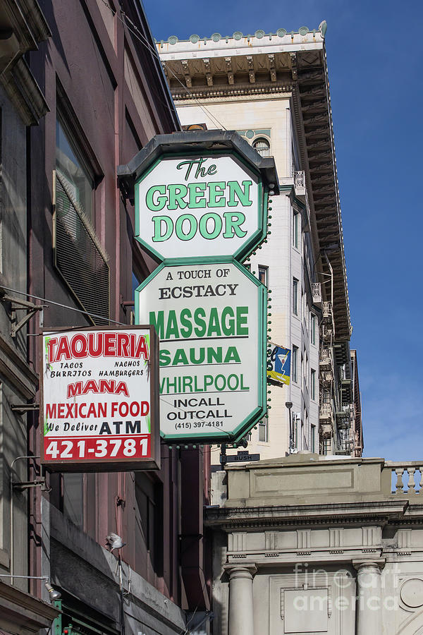 San Francisco The Green Door Massage Sauna Whirlpool and Mana Taqueria R1672 Photograph by Wingsdomain Art and Photography
