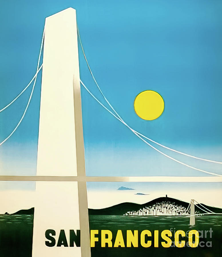 San Francisco Travel Poster 1948 Drawing by M G Whittingham