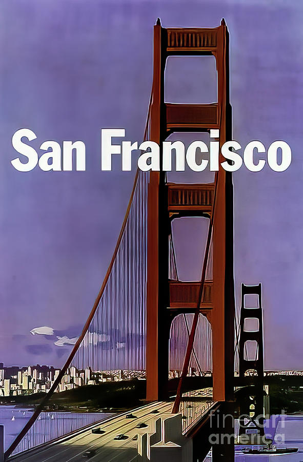 San Francisco Travel Poster 1956 Drawing by M G Whittingham