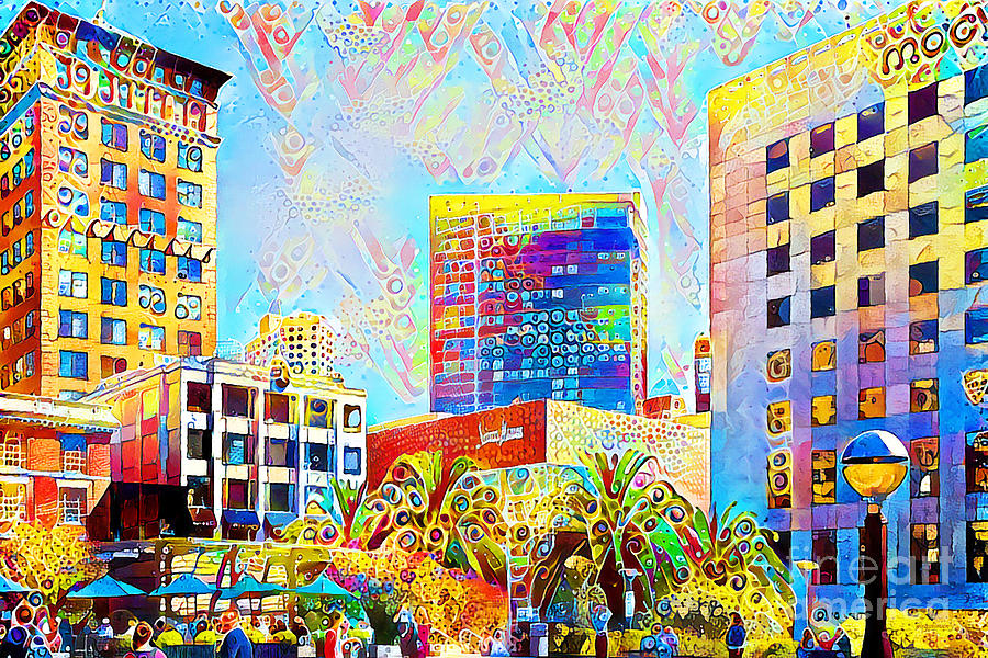 San Francisco Union Square in Contemporary Vibrant Happy Color Motif 20200427 Photograph by Wingsdomain Art and Photography