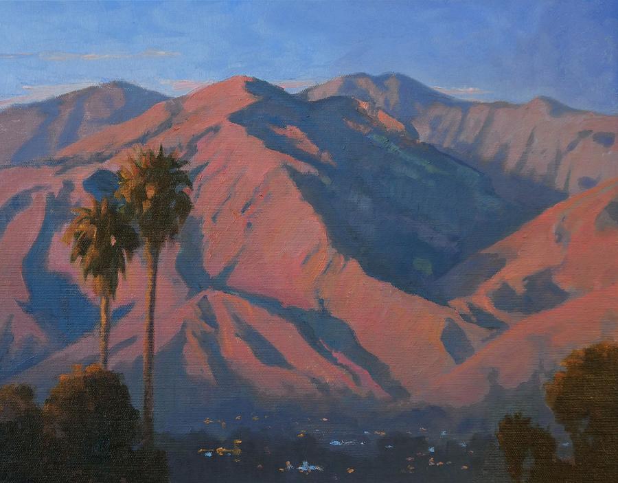 San Gabriel Sunset Painting by Sharon Weaver