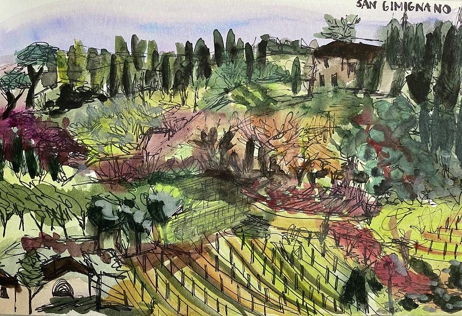 San Gimignano Painting by Meredith Palmer