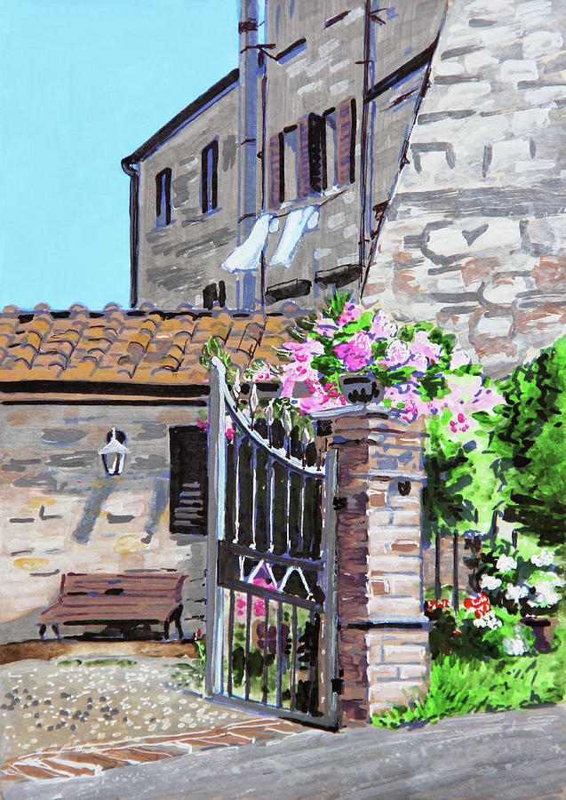 San Gimignano. Tuscany. Italy. Painting by Masha Batkova