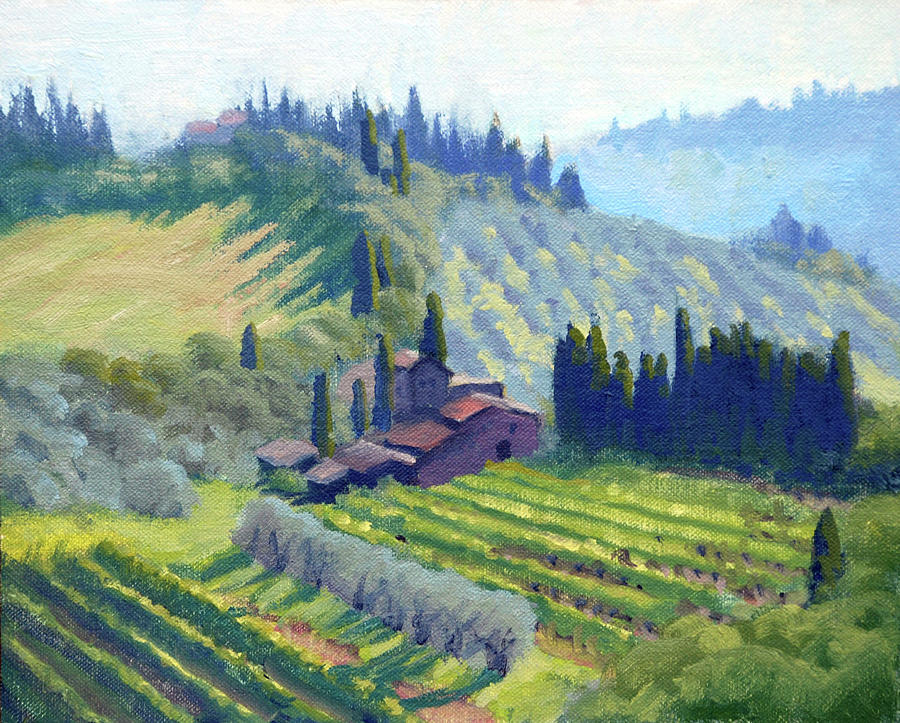 San Gimignano Vineyards Painting by Armand Cabrera - Fine Art America