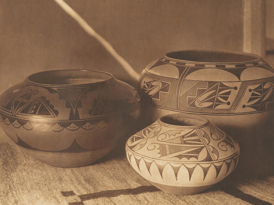 San Ildefonso Pottery 1925 Photograph by Edward S Curtis San Ildefonso Pottery 1925 Photograph by Edward S Curtis