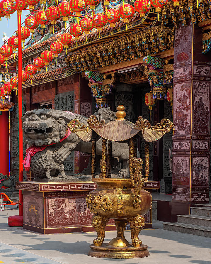 San Jao Xian Lo Dai Tien Gong Fu Lion and Tripod Urn DTHSP0284 Photograph by Gerry Gantt