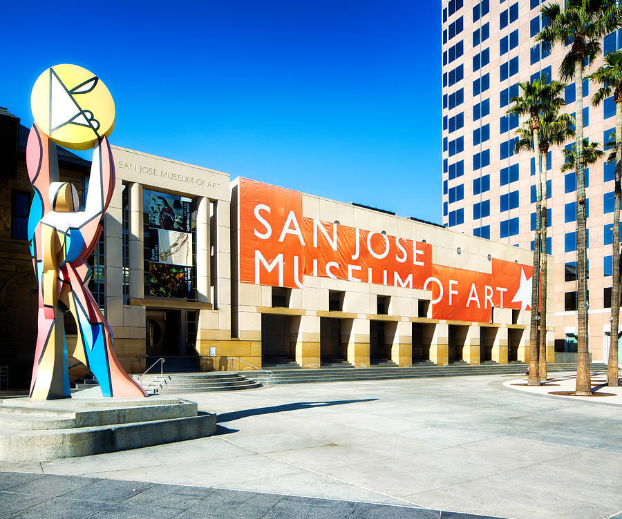 San Jose Califonia Museum of art side view with statue Photograph by NicolasMcComber