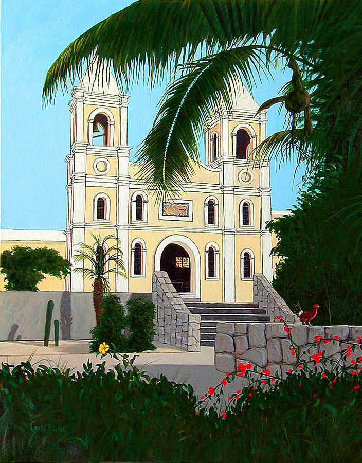 San Jose del Cabo Church Painting by Chris MacClure