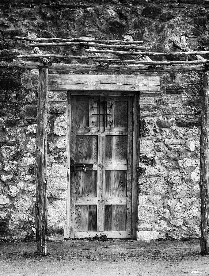 San Jose Mission Doorway BW 071522 Photograph by Mary Bedy