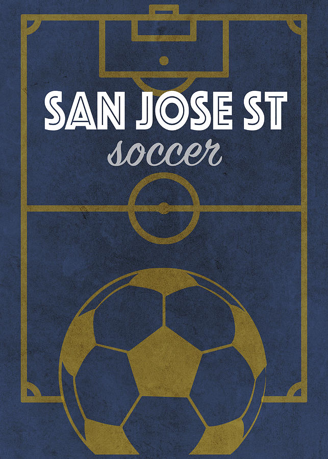 Soccer Mixed Media - San Jose State College Soccer Sports Vintage Poster by Design Turnpike