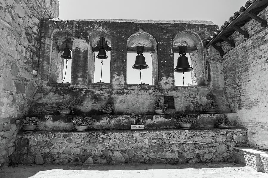 San Juan Capistrano Bells Black and White  Photograph by John McGraw