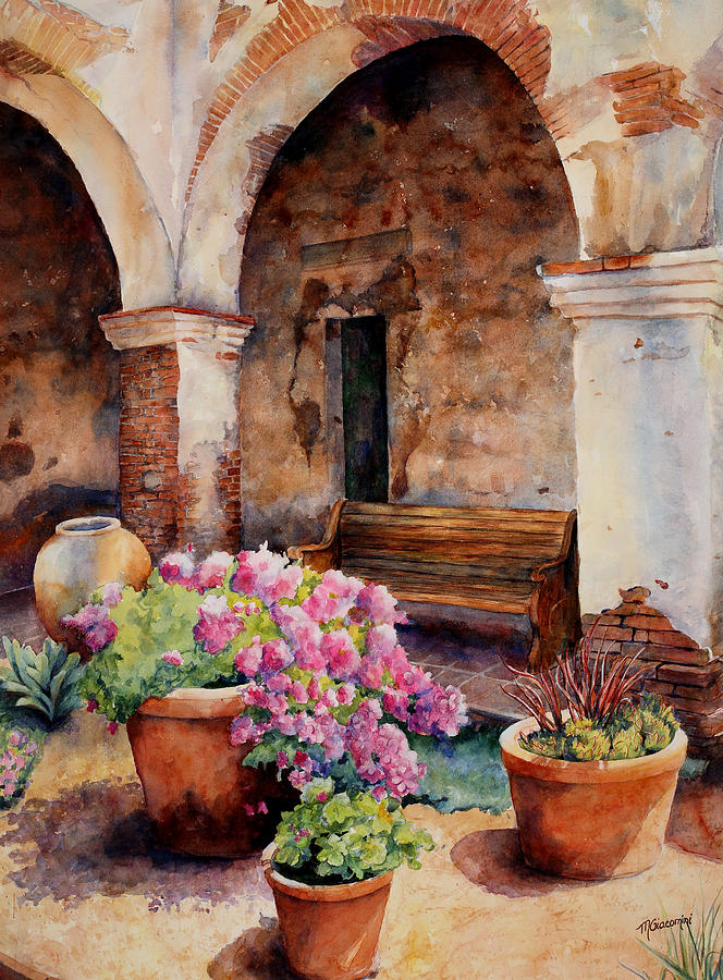 Flower Painting - San Juan Capistrano by Mary Giacomini