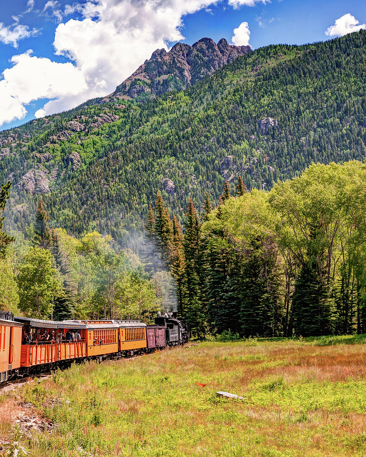 San Juan Mountain Landscape and Durango and Silverton Train Photograph by Gregory Ballos