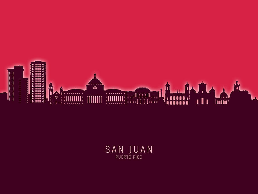 San Juan Puerto Rico Skyline #76 Digital Art by Michael Tompsett - Fine ...