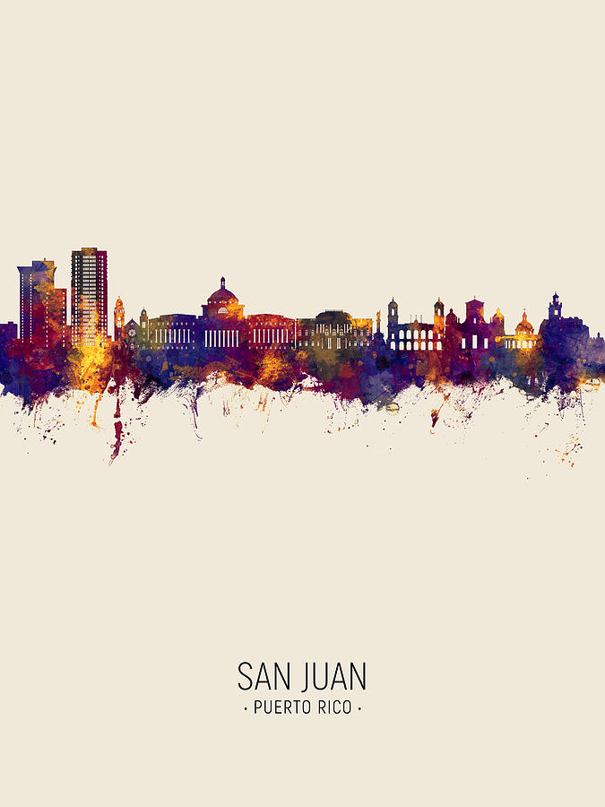 San Juan Puerto Rico Skyline #80 Digital Art by Michael Tompsett - Fine ...