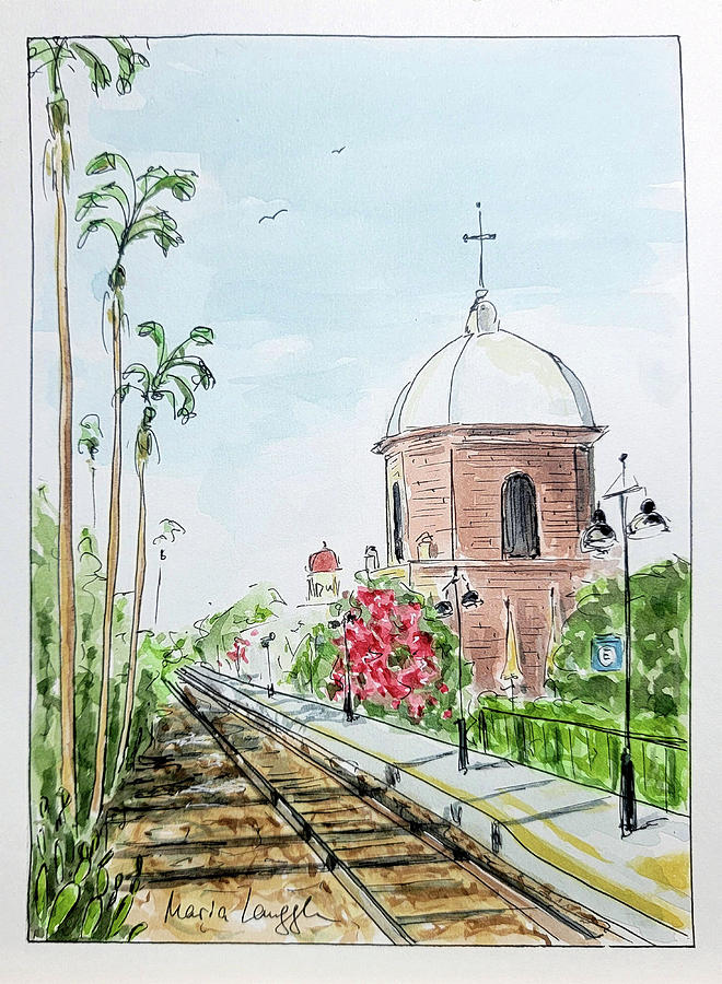 San Juan Train Station Painting by Maria Langgle