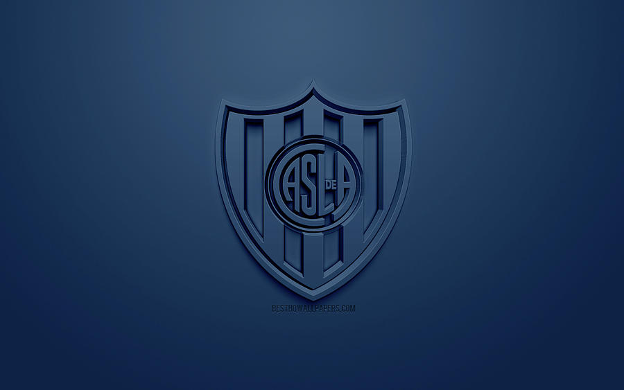 San Lorenzo de Almagro reative 3D logo blue background 3d emblem ...