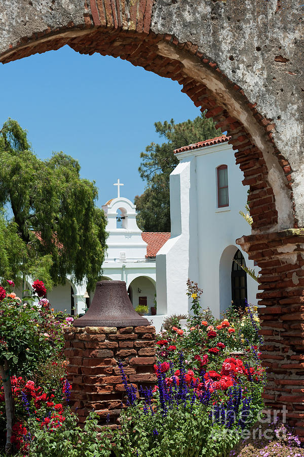 Architecture Photograph - San Luis Rey - Mission Church by Sandra Bronstein