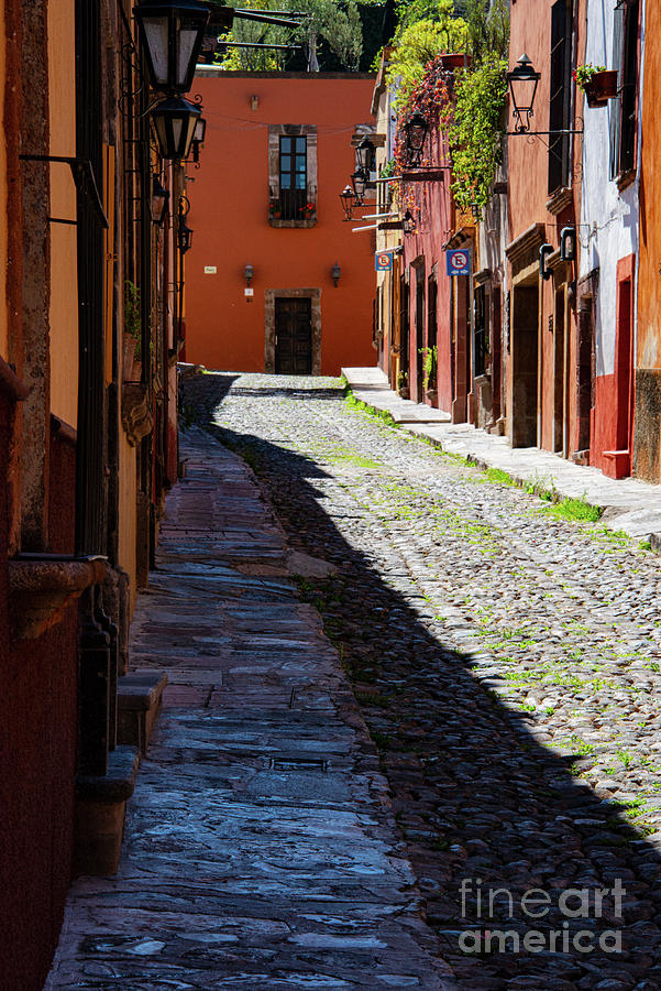 San Miguel Alley of the Little Ones Shadows and Light Photograph by Bob Phillips