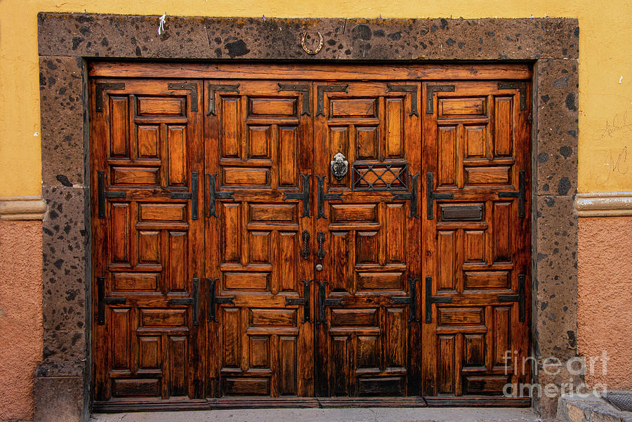 San Miguel de Allende Double Wooden Door Photograph by Bob Phillips