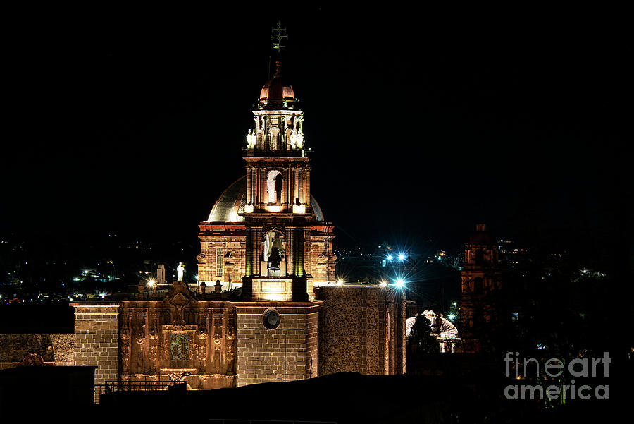 San Miguel de Allende San Francisco Church After Dark Photograph by Bob Phillips