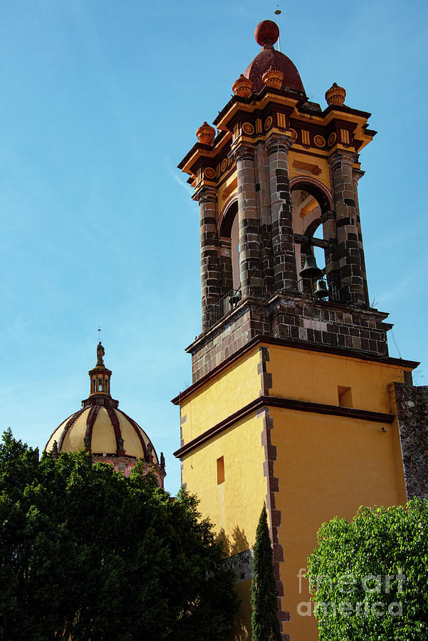San Miguel de Allende Templo Las Monjas Bell Tower and Dome Photograph by Bob Phillips