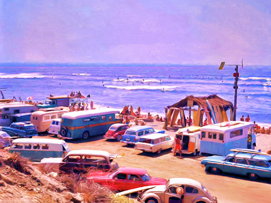 San Onofre - Summer 1963 Painting by Dominic Piperata