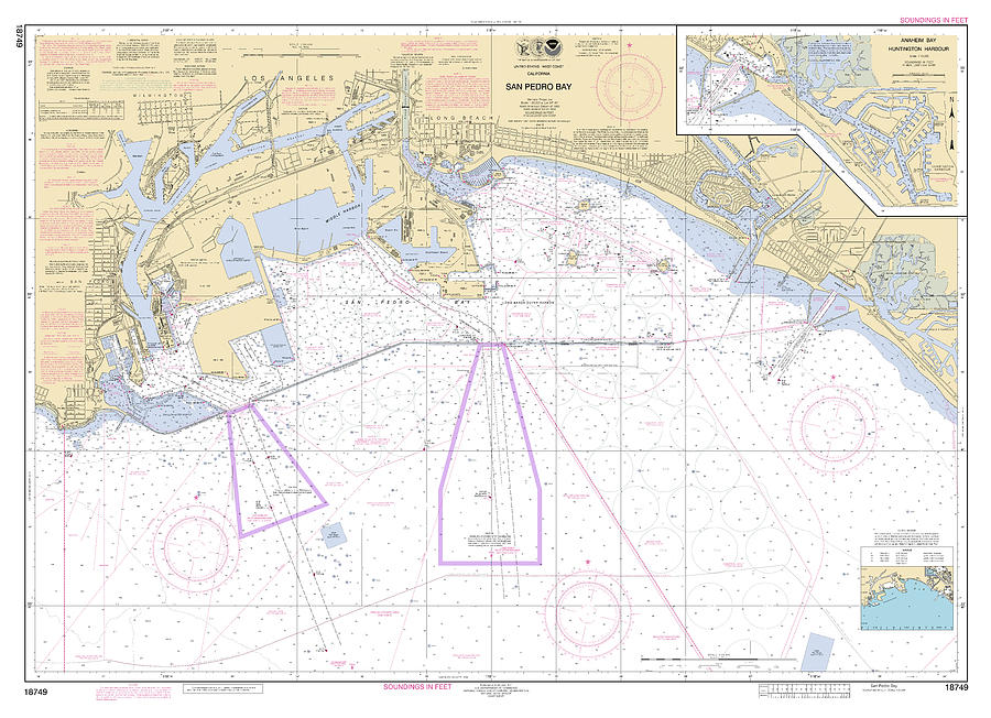 San Pedro Bay California Noaa Chart 18749 Digital Art By Nautical