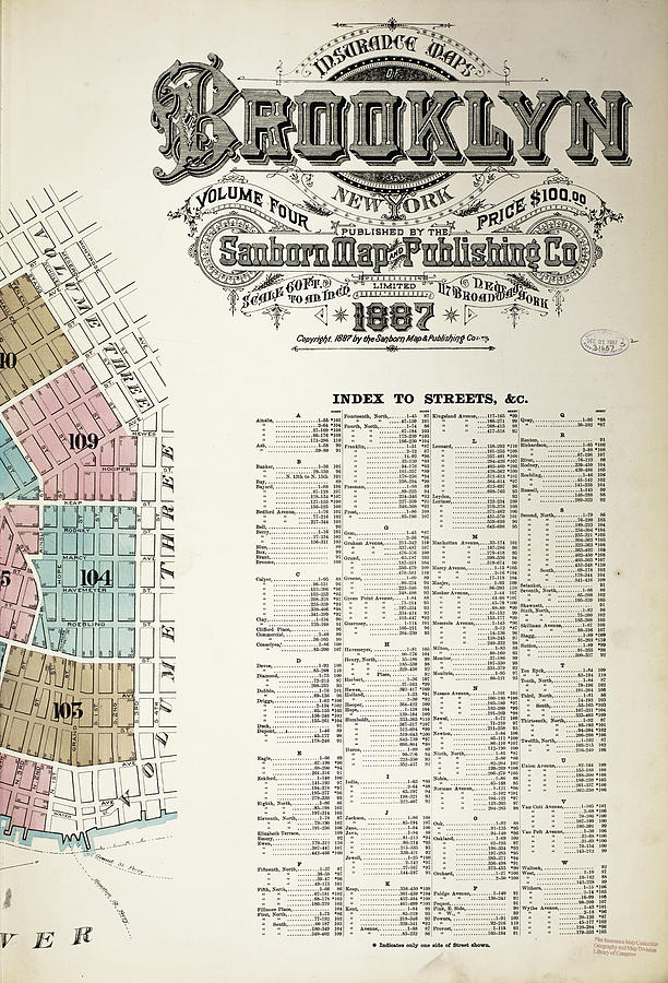 Sanborn Fire Insurance Map from Brooklyn, Kings County, Page 2 Photograph by Al White