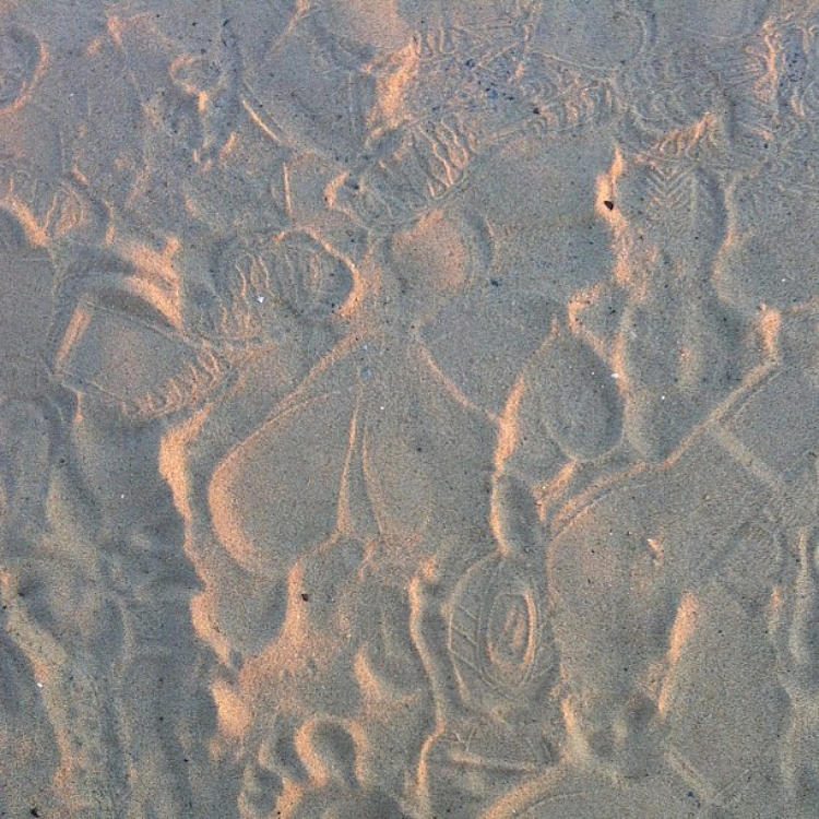 Sand A Modern Footprints in the Sand Pyrography by J Randall - Fine Art ...