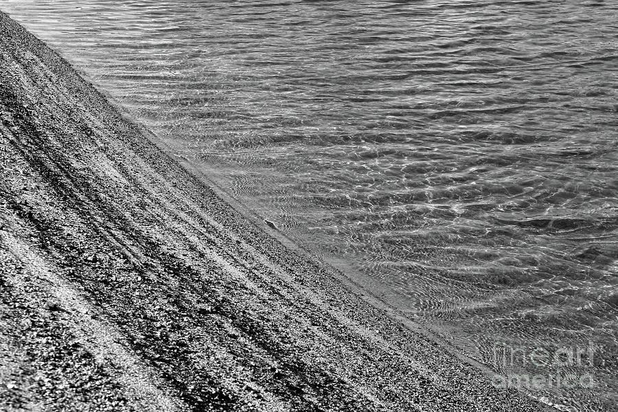 Sand And Seawater Bw Photograph