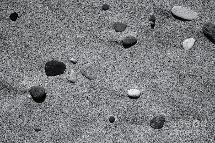 Sand And Stones Random 1 Mono Photograph