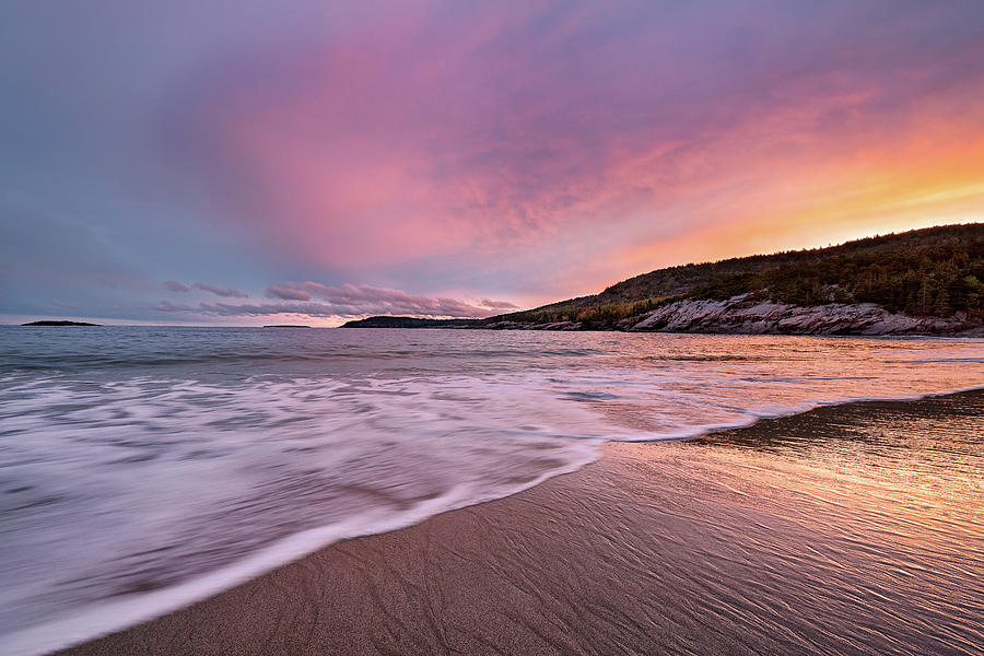 Sand Beach Sunset Fixed Photograph by Darylann Leonard Photography
