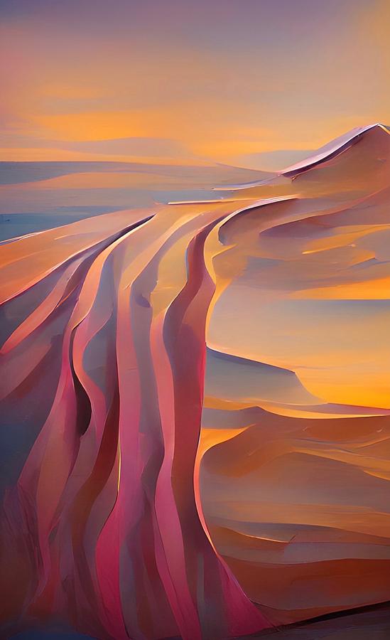 Sand Dunes Abstract No1 Mixed Media by Bonnie Bruno