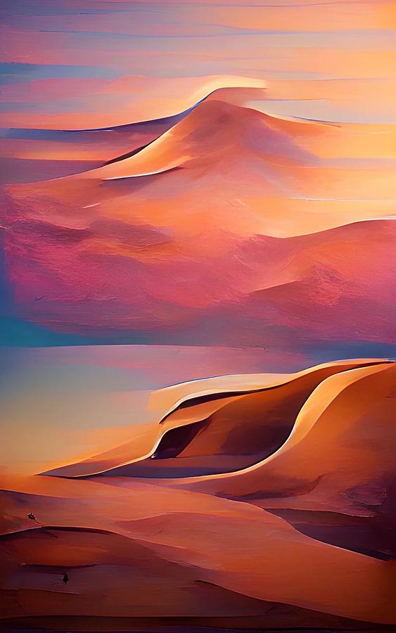 Sand Dunes Abstract No2 Mixed Media by Bonnie Bruno