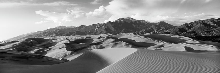 Sand dunes in a desert, Sangre De Cristo Mountains, Great Sand Dunes National Park, Colorado, USA Photograph by Panoramic Images