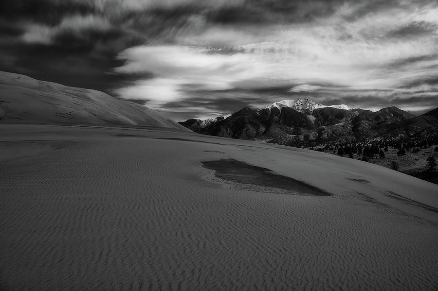 Sand Dunes in Black and White Photograph by Doug Wittrock