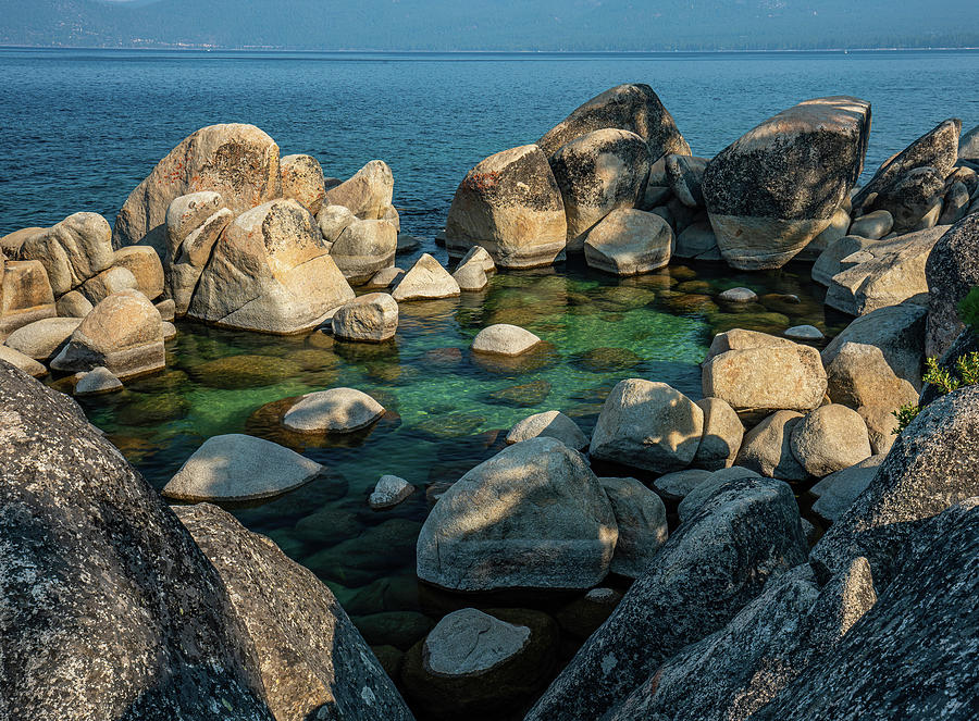Sand Harbor Boulders at First Light 2 Photograph by Ron Long Ltd Photography