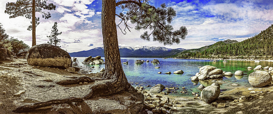 Sand Harbor State Park, Lake Tahoe, Nevada Panoramic Photograph by Don Schimmel