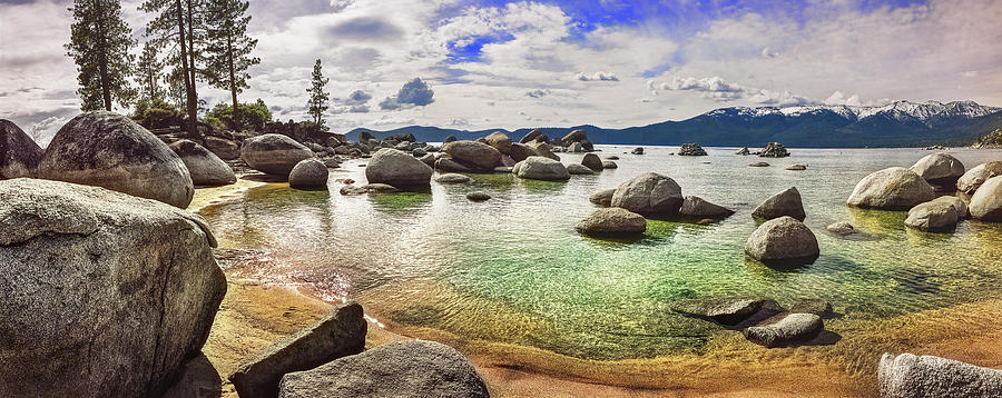 Sand Harbor Too State Park, Lake Tahoe, Nevada, Panoramic Photograph by Don Schimmel