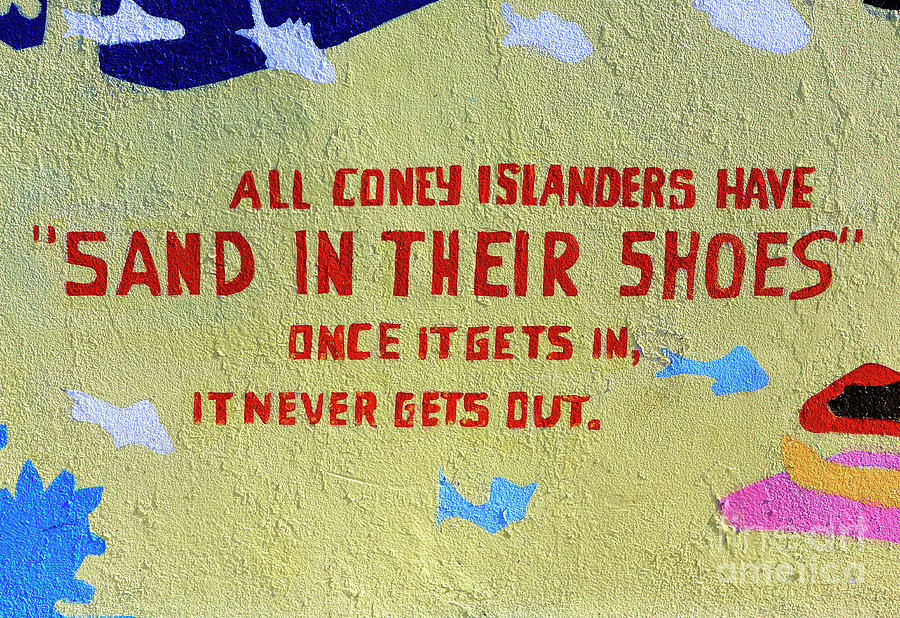 Sand In Their Shoes Mural at Coney Island Photograph by John Rizzuto