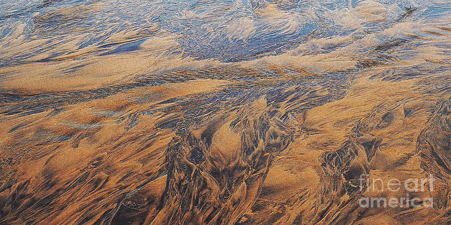 Sand Patterns, Filey Beach 3, Metallic Effect Photograph
