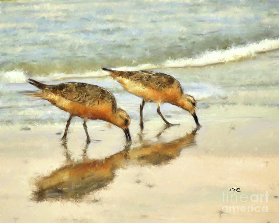 Sand Pipers Digital Art by Stacey Carlson