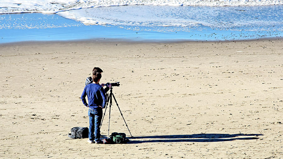 Sand, Sea, Shadows, Sun and Photographers Photograph by David Lawson