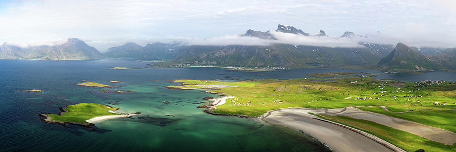Sandbotnen bay and beach Flakstadoya Lofoten Islands Photograph by Sonny Ryse