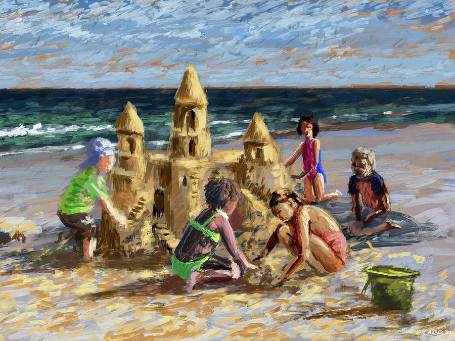 Sandcastle Teamwork  Digital Art by Larry Whitler